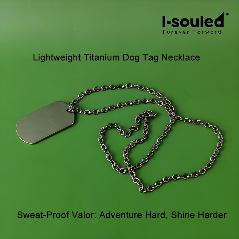 Mens Dog Tag Necklace - Titan-Hundemarken-Halskette für Männer, steingewaschen, matt, militärischer