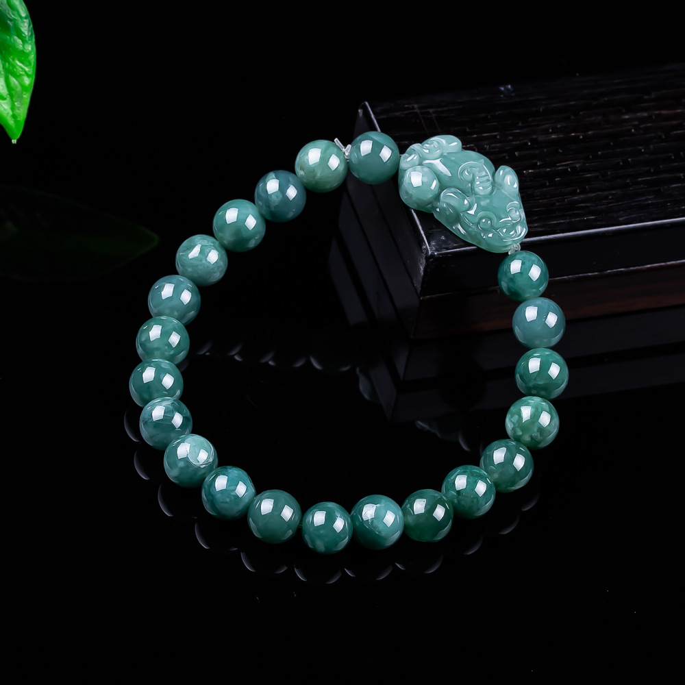 Jewelry & Watches Company - Natürliches burmesisches Jadeit-Pixiu-Armband, Vintage-Talismane, Charm-Geschenke für