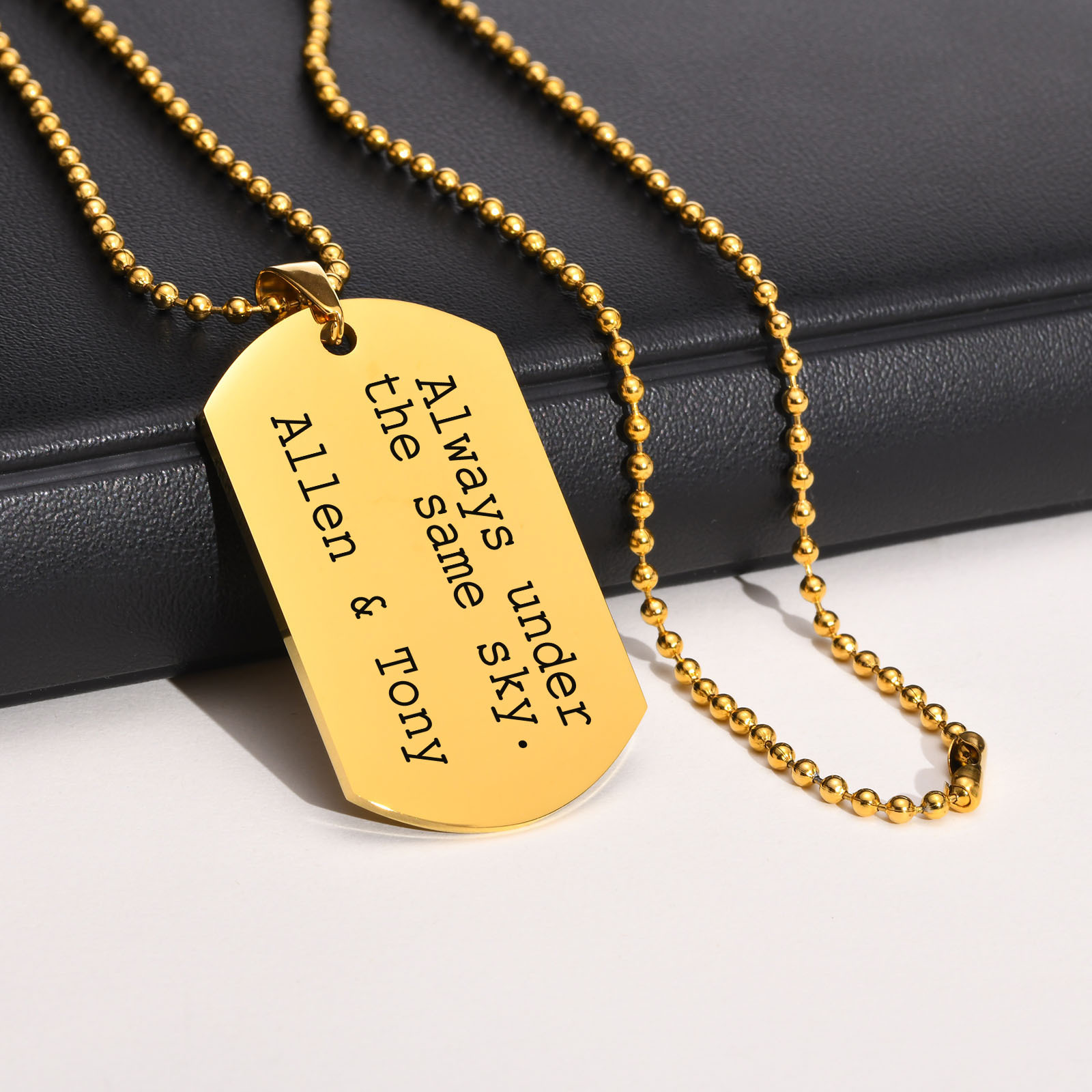 Mens Dog Tag Necklace - Mprain bow personal isierte gravierte Herren
