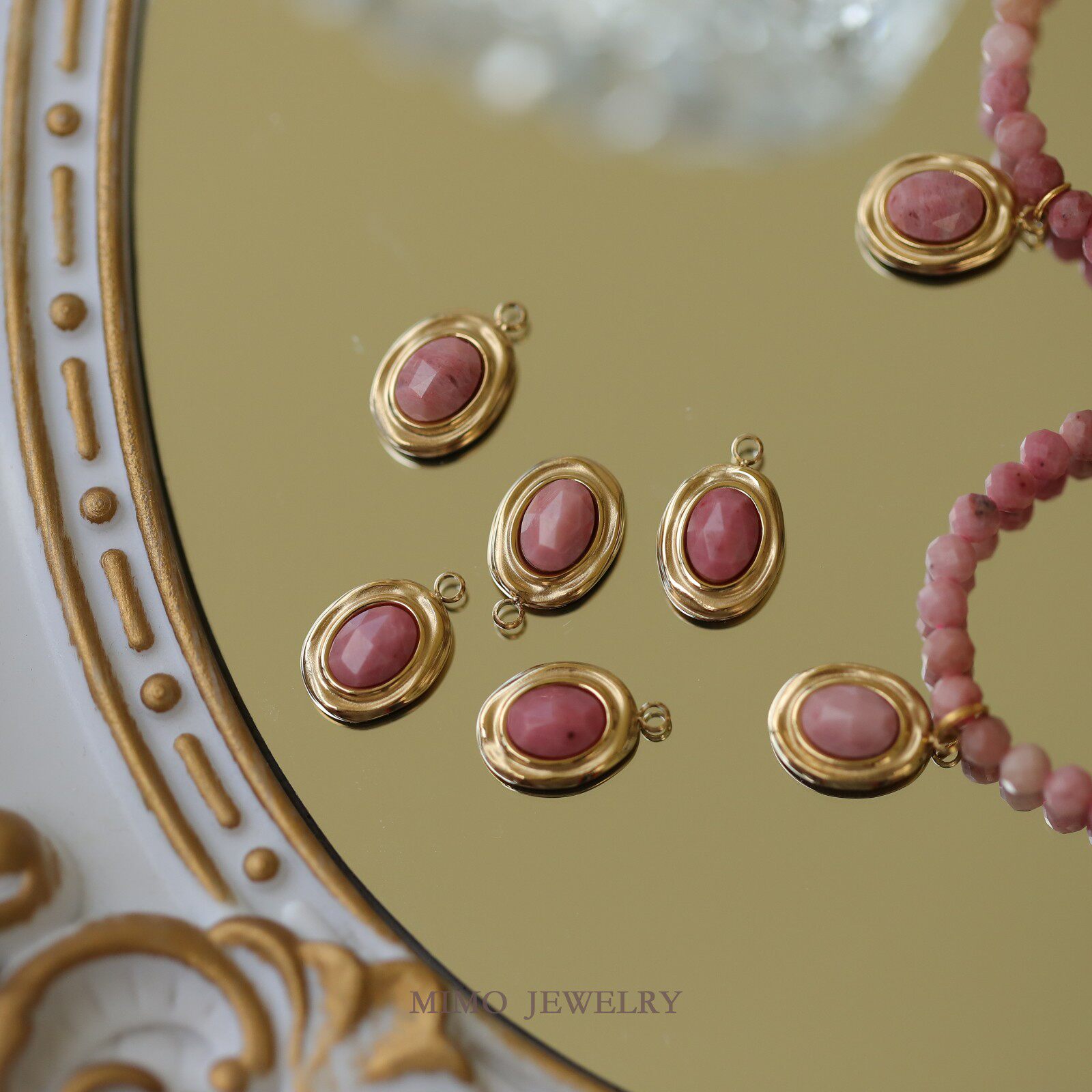 Rose Gold Bracelet - 1 Stück Titanstahl vergoldete, trockenrosafarbene, facettierte