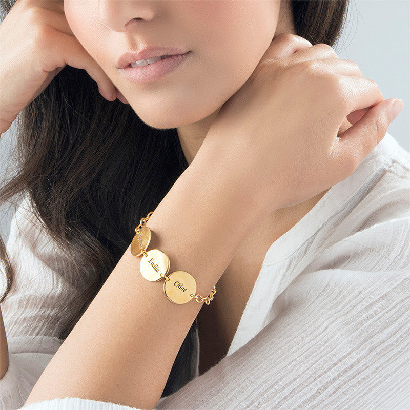 Rose Gold Bracelet - Graviertes Namensarmband, 18 Karat vergoldet, individuelles