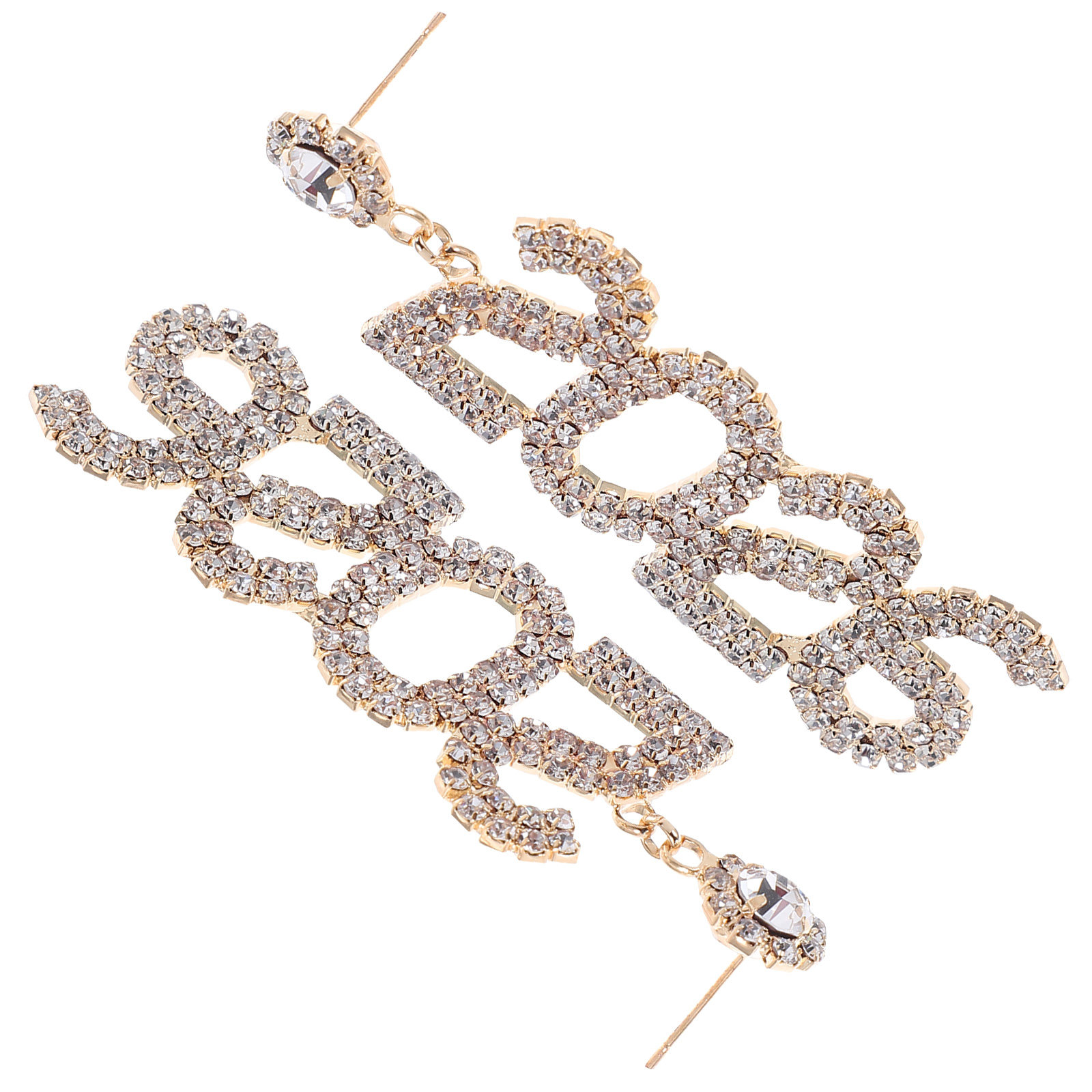 Eve Jewelry & Watches Distribuidor Oficial Rolex Buenos Aires - Funkelnde Strass-Ohrringe mit der Zahl 2026,