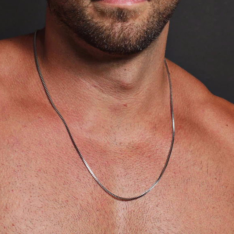 Mens Dog Tag Necklace - 1/2/3MM Dünne Kettenhalskette für Männer und