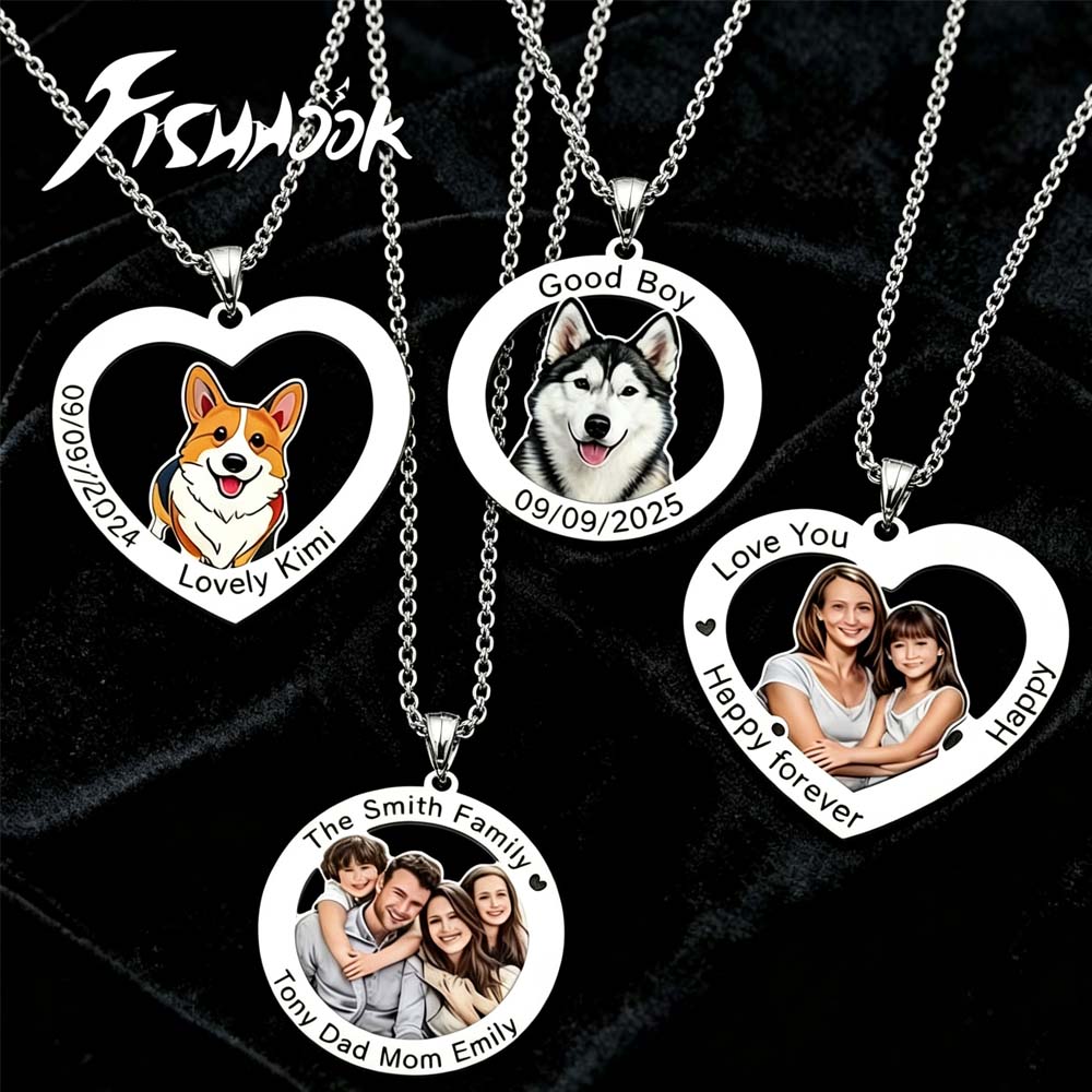 Mens Dog Tag Necklace - Personalisierte Halskette mit Foto, individuelles Geschenk