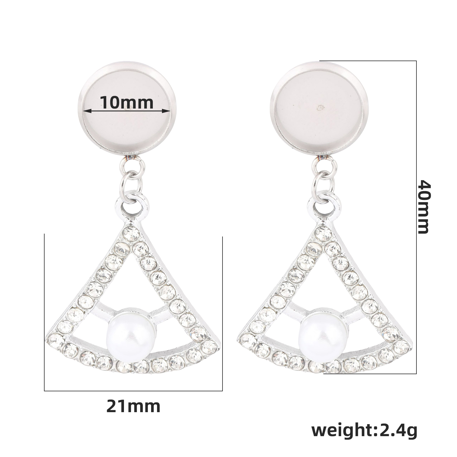 10 Stück Edelstahl-Ohrringbasi – Pearl Stud Earrings Bewertung und Preis