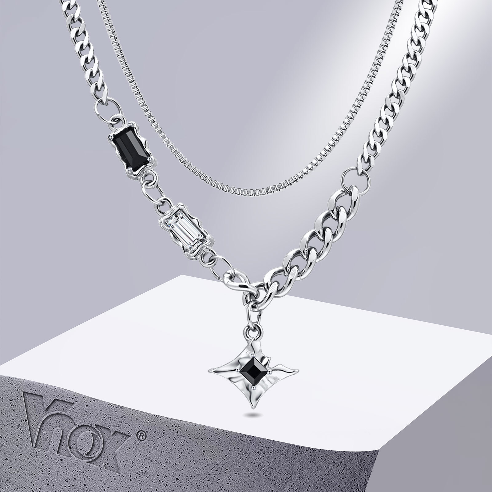 Vnox Black Star Charm-Halskett – Mens Dog Tag Necklace Bewertung und Preis