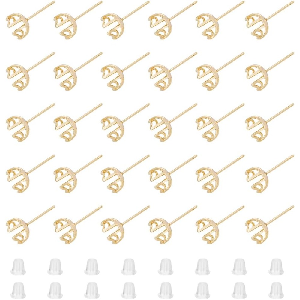 30 Stück Ohrring-Montage, 4-He – Pearl Stud Earrings Bewertung und Preis