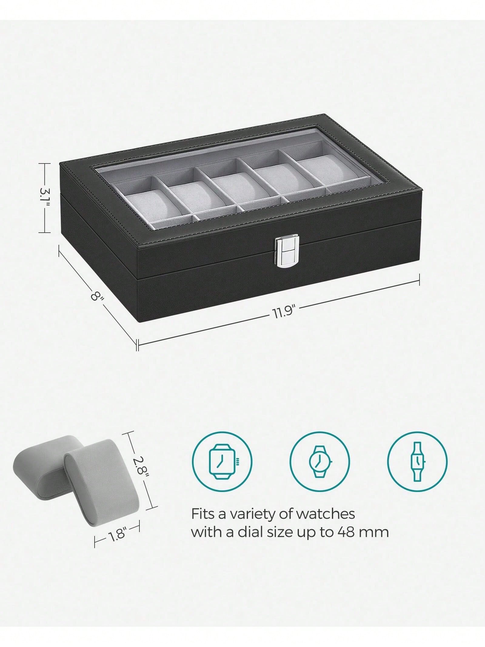 Abschließbare Uhrenbox mit 12  – Jewelry Box With Watches Bewertung und Preis