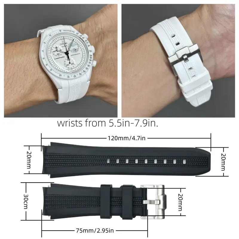 20mm Gebogenes Silikon-Uhrenar – Omega Watch Speedmaster Bewertung und Preis