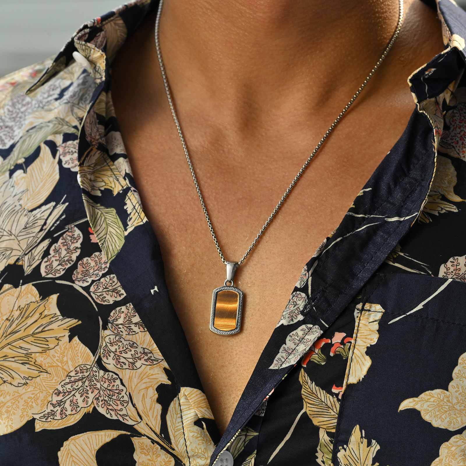 Vnox Edelstahl Tigerauge Stein – Mens Dog Tag Necklace Bewertung und Preis
